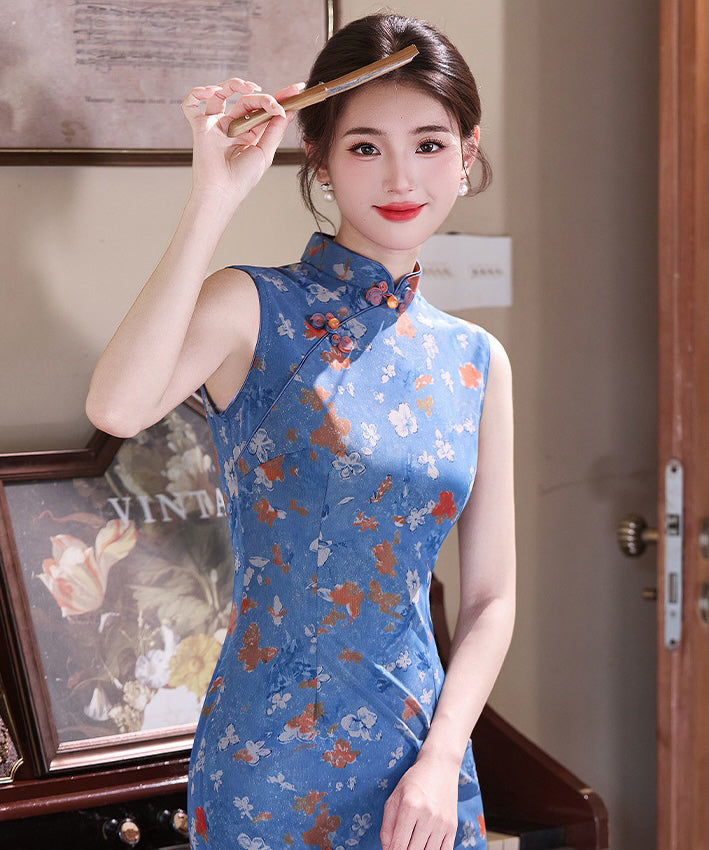Cheongsam Peonia di Mezzanotte