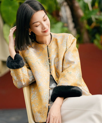 Golden Court Brocade Winter Cheongsam Jacket