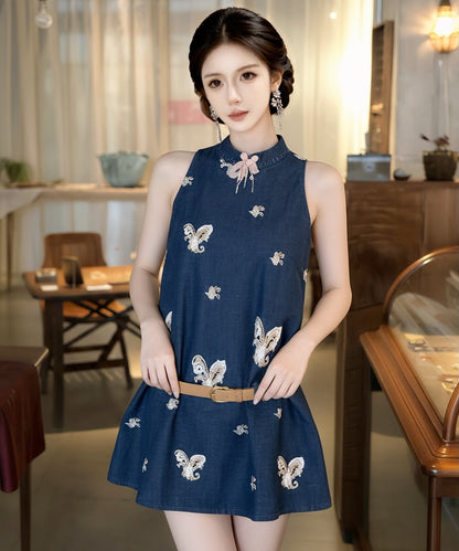 Mila Indigo Denim Cheongsam Set
