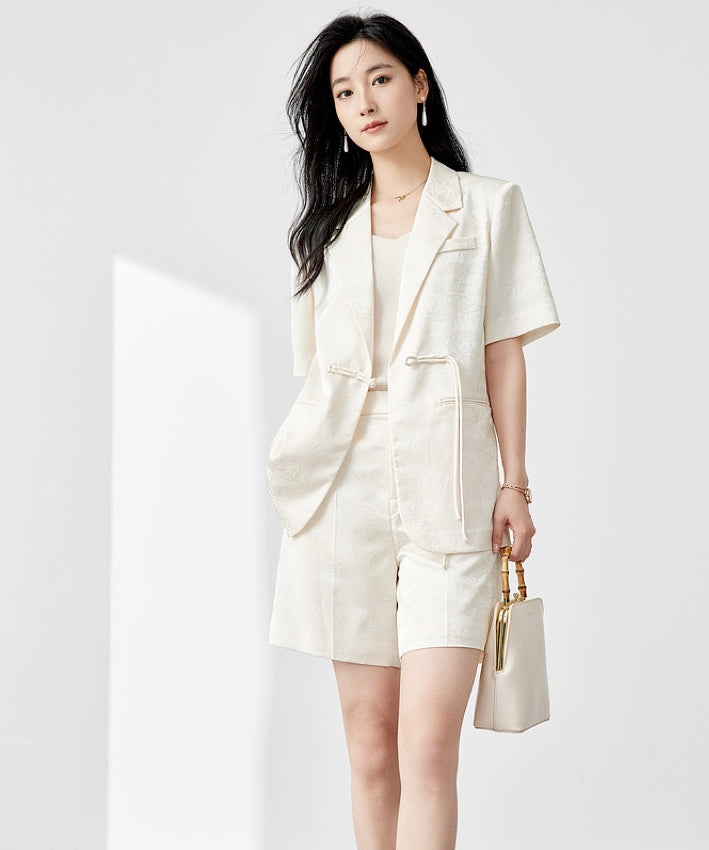 Silk Road Oriental Blazer + Shorts Set