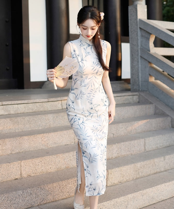 Blue Porcelain Whisper Cheongsam