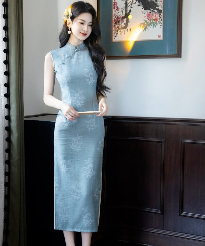 Miss Yulan's Blue Cheongsam