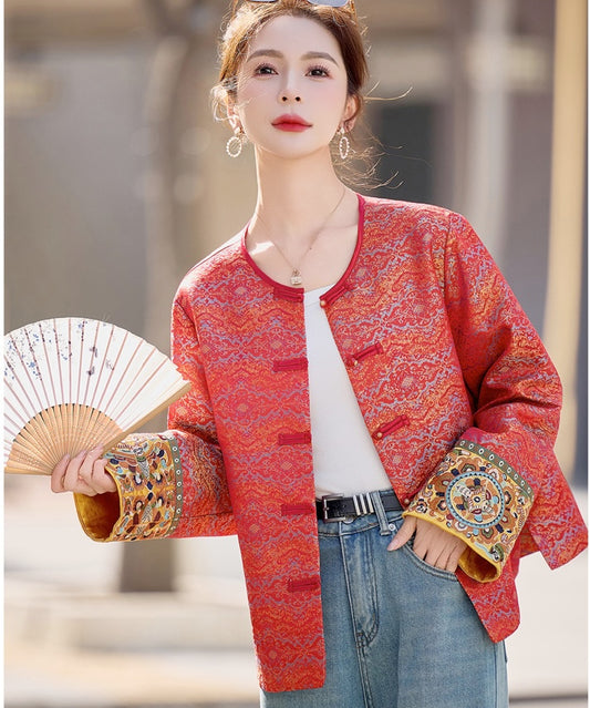 Scarlet Brocade Cheongsam Jacket