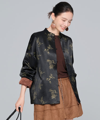 Midnight Blossom Cheongsam Jacket