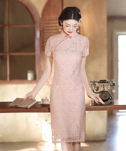 Dusty Pink Lacey Cheongsam