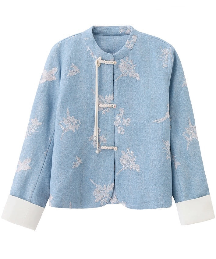 Blue Magnolia Cheongsam Jacket