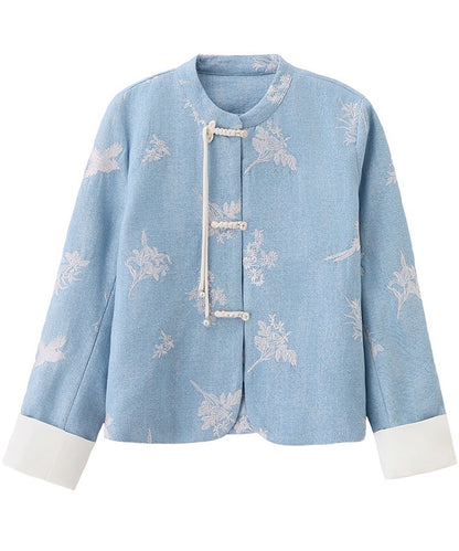 Blue Magnolia Cheongsam Jacket