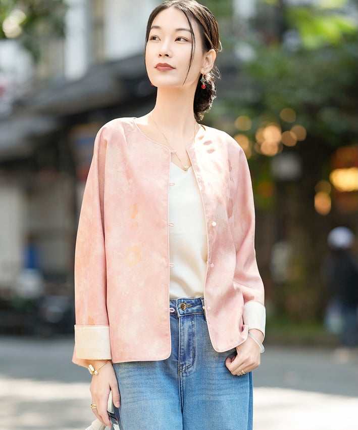 Blush Veil Cheongsam Top Jacket