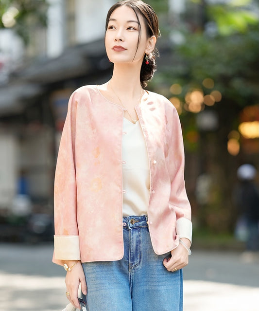 Blush Veil Cheongsam Top Jacket