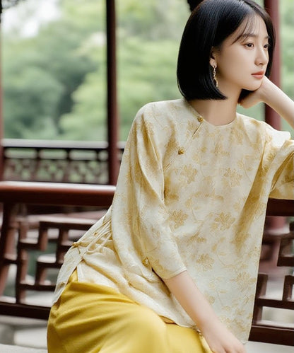 Fu Jacquard Silk Cheongsam Top