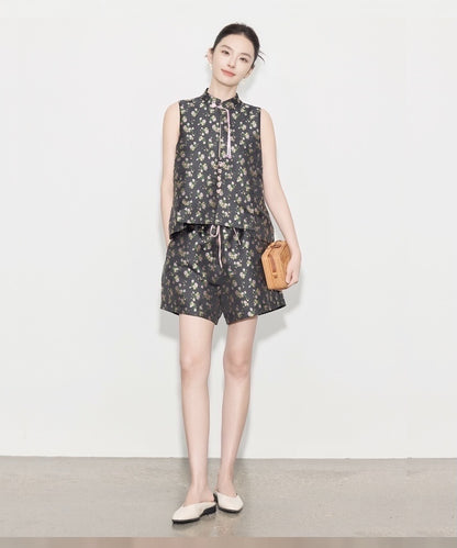 Midnight Blossom Cheongsam Set