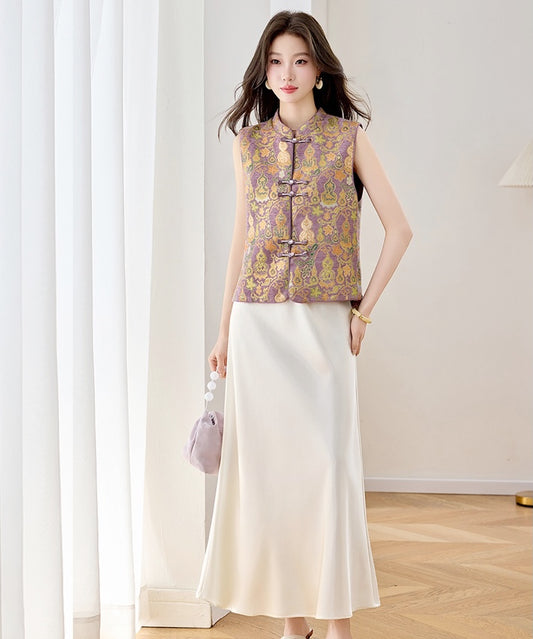 Virelle Lilac Brocade Cheongsam Set