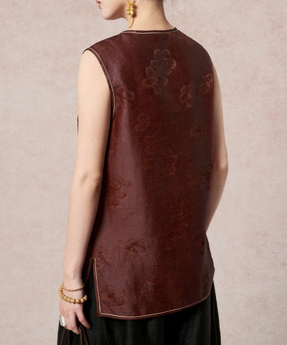 Chestnut Whisper Cheongsam Top