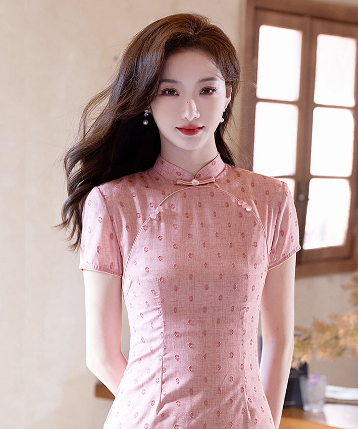 The Sweet Pink Polka Cheongsam