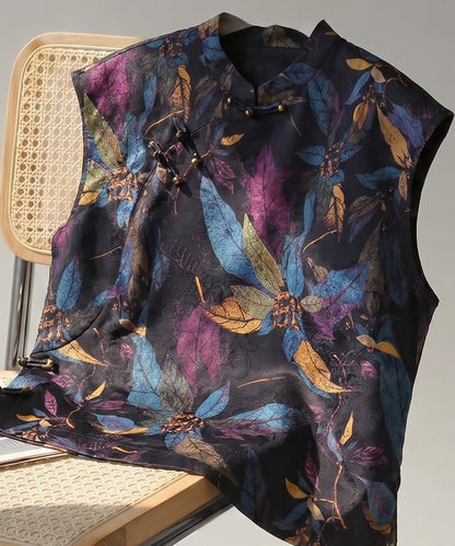 Twilight Leaves Modern Cheongsam Top