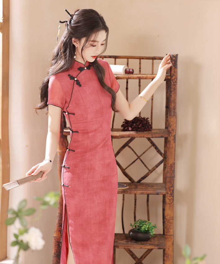 Sugar Plum Capsleeves Maxi Cheongsam