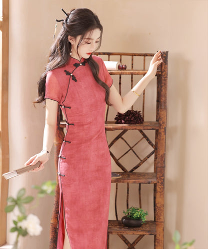 Sugar Plum Capsleeves Maxi Cheongsam