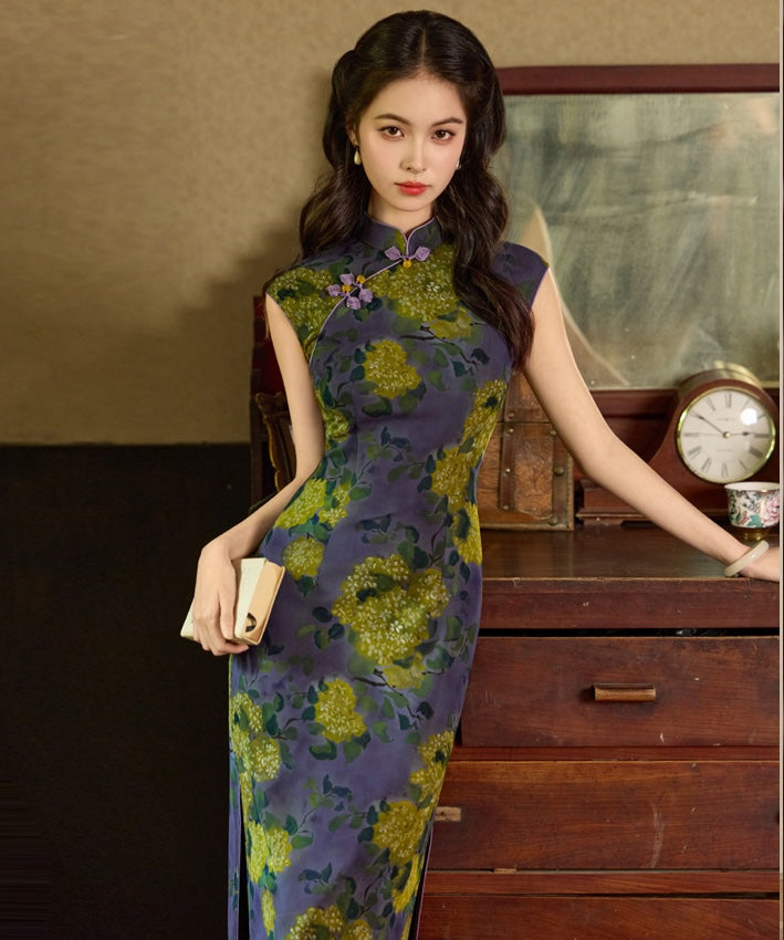 Violetta Hydrangea Cheongsam