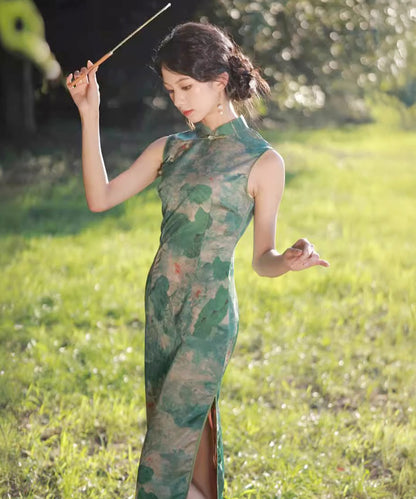 Luyu Sleeveless Maxi Cheongsam