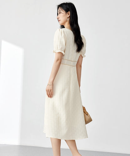 Vanilla Textured Midi Dress