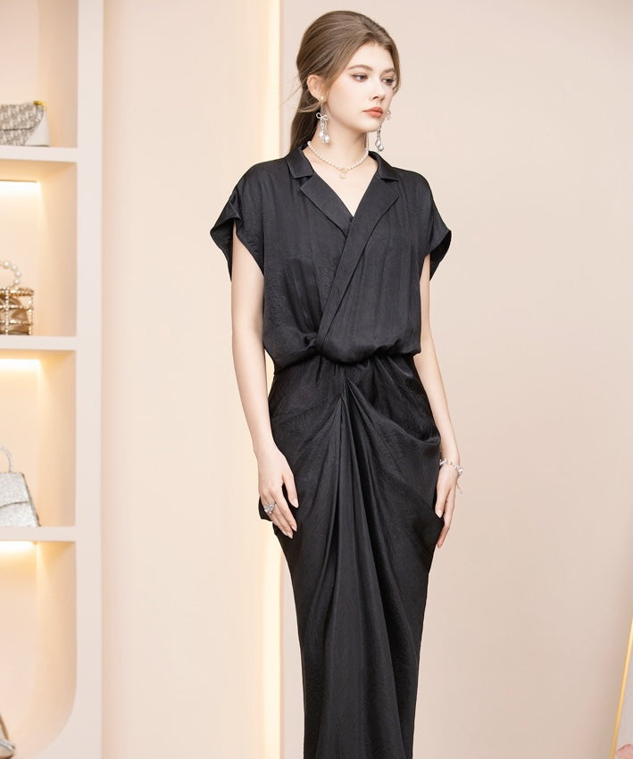 Lady Noir Drape Cheongsam