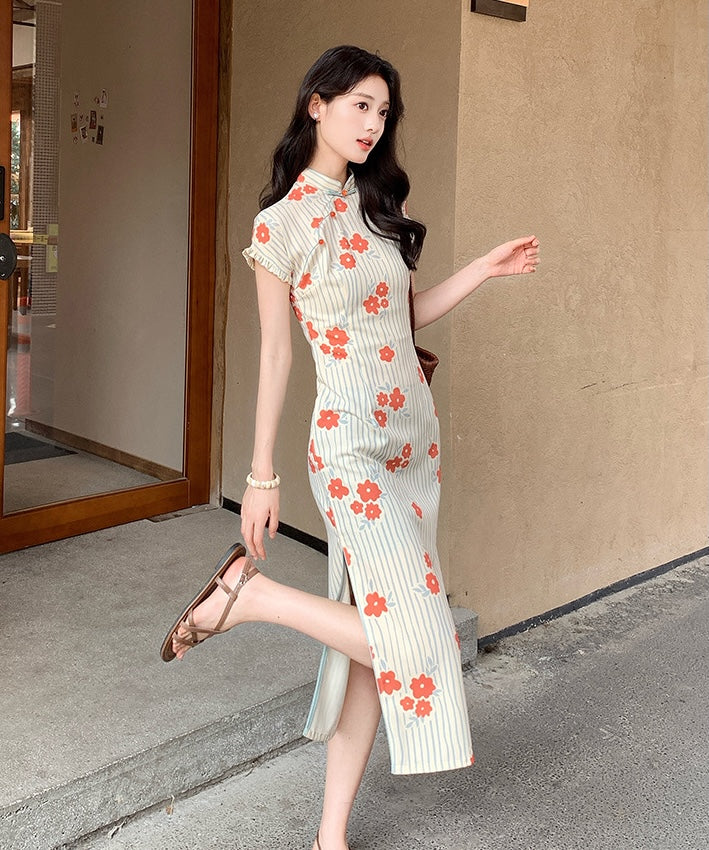 Coral Blossom Cheongsam