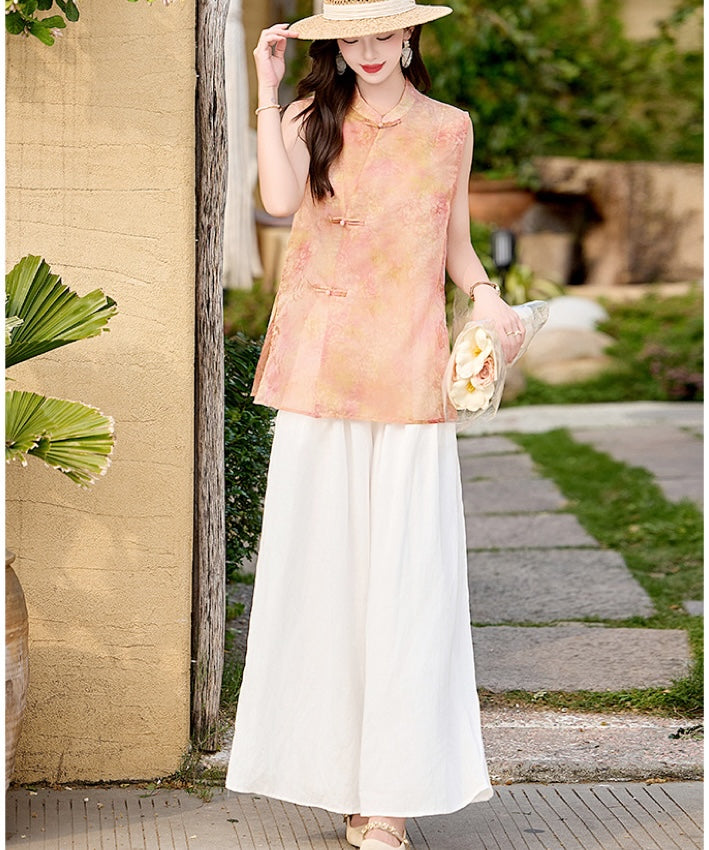 Alora Apricot Cheongsam Set