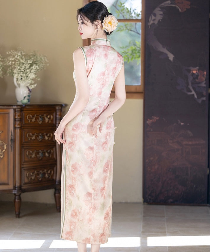 Blush Peony Silk Cheongsam