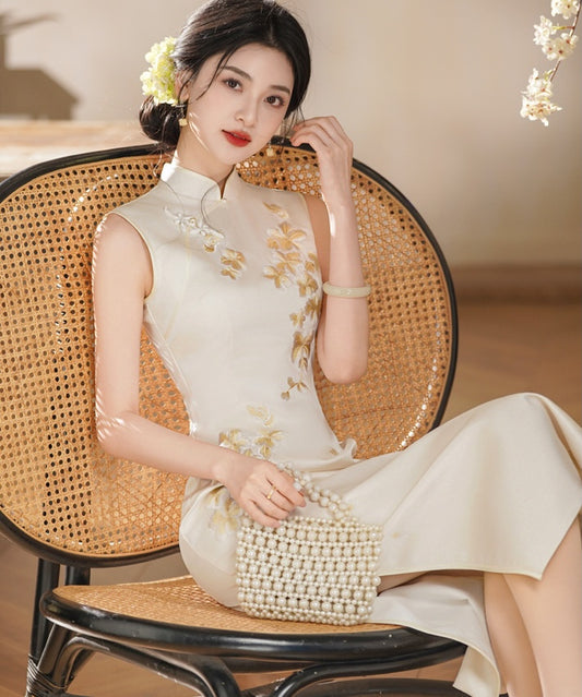 Golden Magnolia Cheongsam