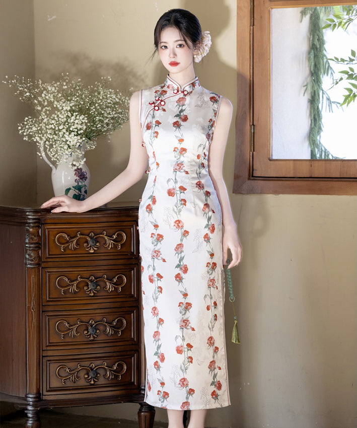 Ivory Rose Vine Cheongsam