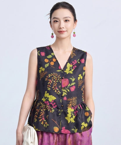 Midnight Orchard Modern Oriental Top