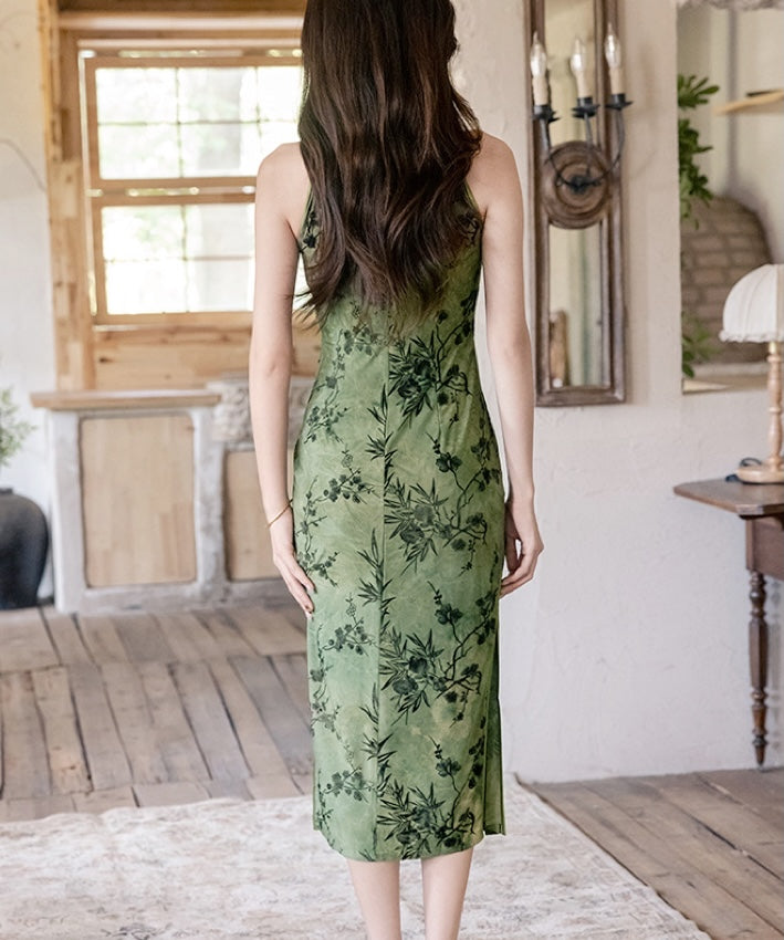 Green Old Shanghai Cheongsam