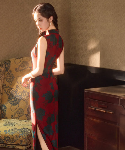 Olivgrüne Cheongsam mit Neckholder