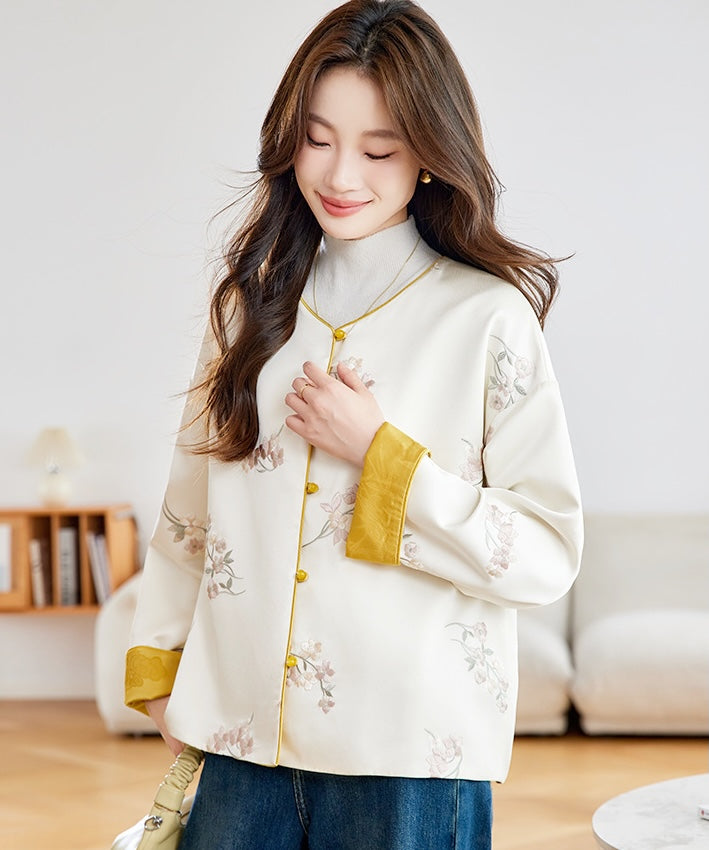 Ivory Gold Reversible Cheongsam Jacket