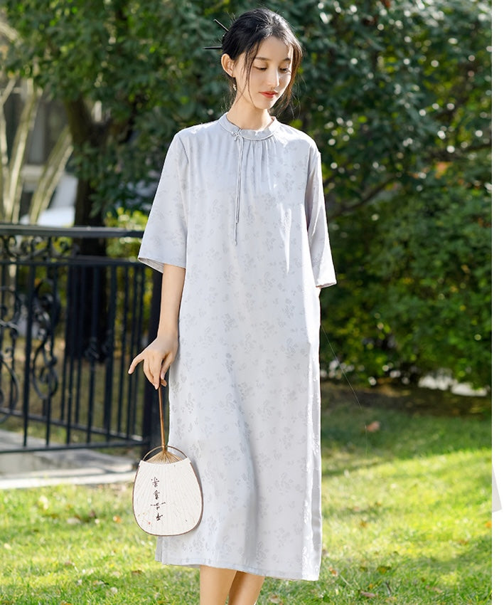 Cloud Whisper Cheongsam Dress