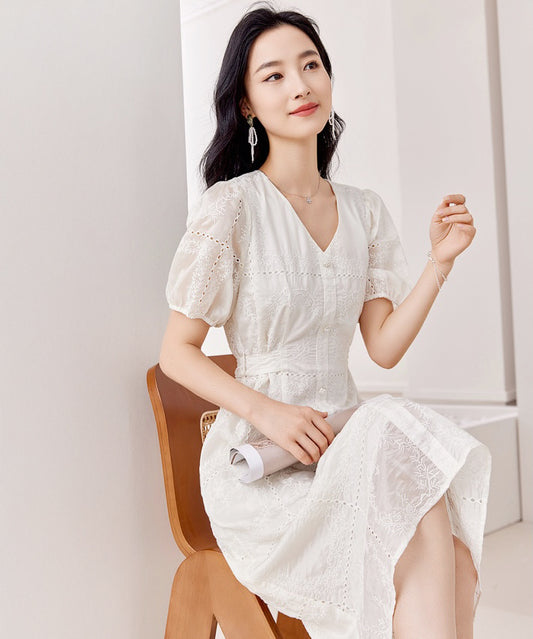 Elise Pastel Lace Dress