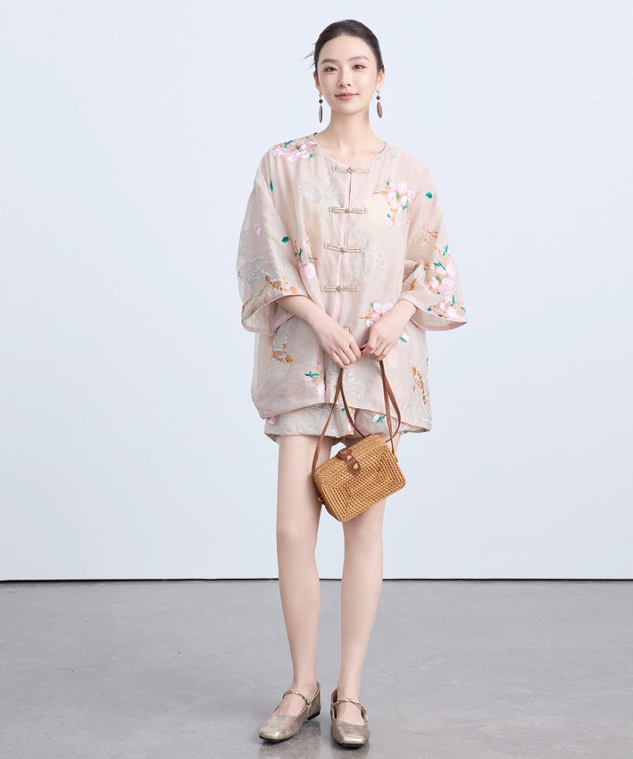 Elsette Blossom Cheongsam Top Shorts Set
