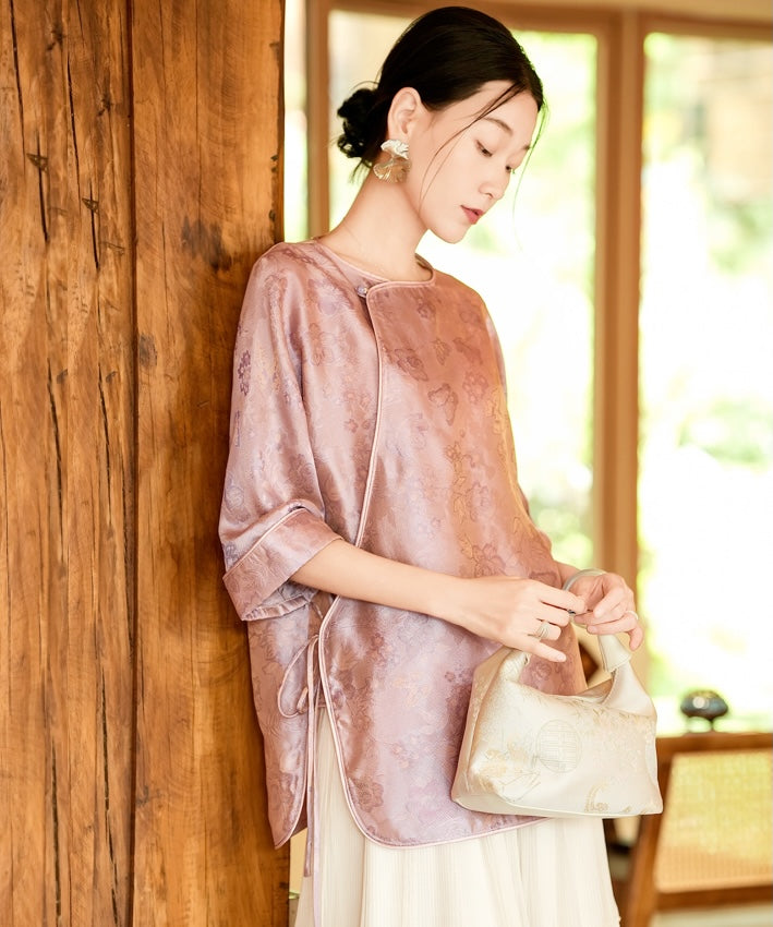 Rose Dusk Silk Cheongsam Top