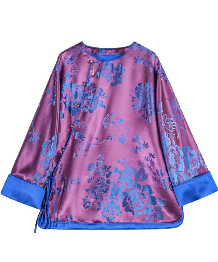 Orchid Blue Silk Blend Blouse