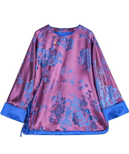 Orchid Blue Silk Blend Blouse