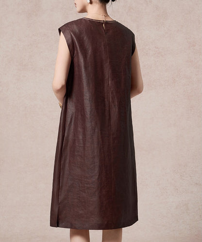 Mahogany Whisper Silk Dress