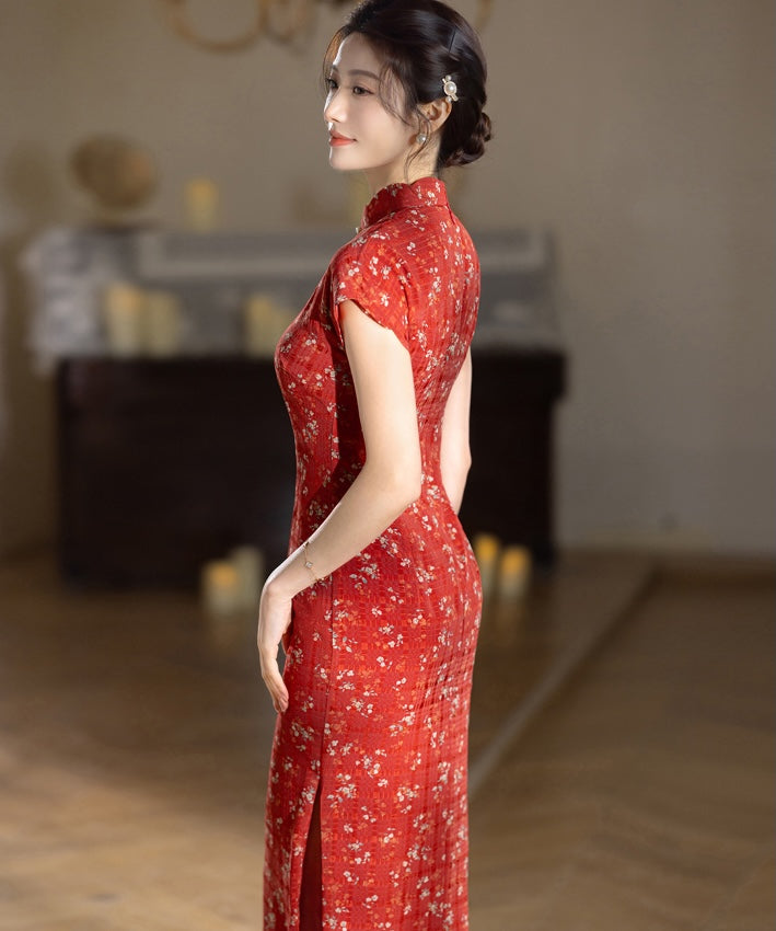 Vermilion Sprig Cheongsam