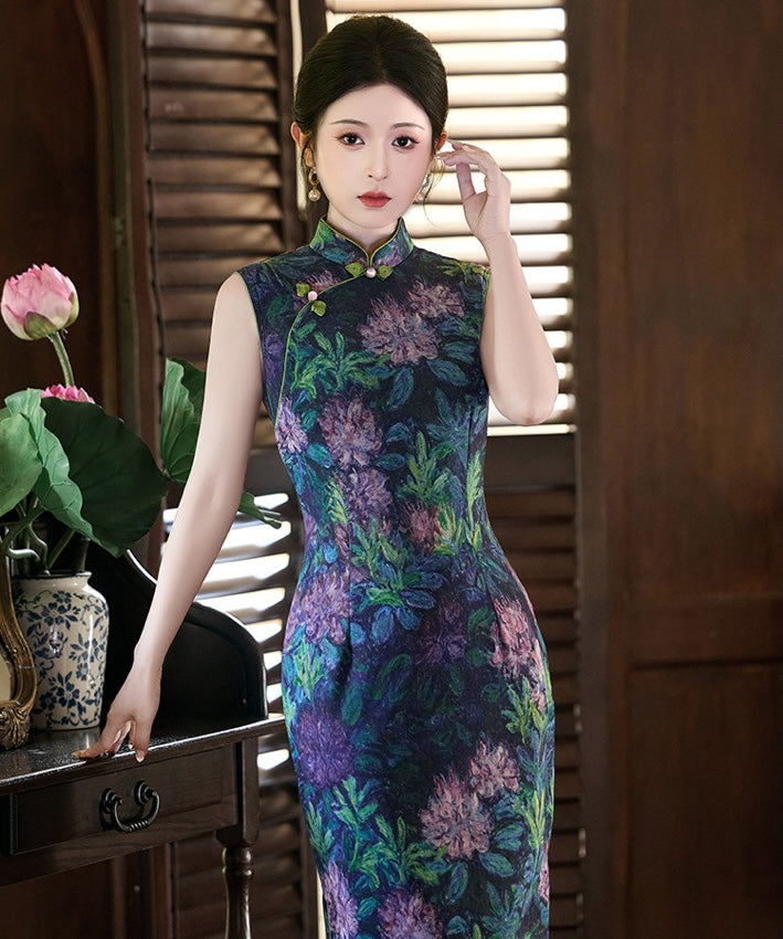 Midnight Peony Cheongsam