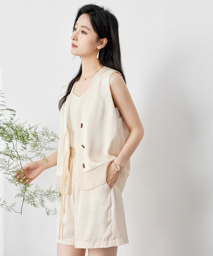 Cloud Ease Satin Sleeveless Vest + Shorts Set