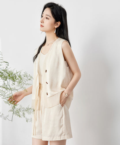 Cloud Ease Satin Sleeveless Vest + Shorts Set