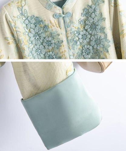 Gilded Blue Floral Embroidered Cheongsam Jacket