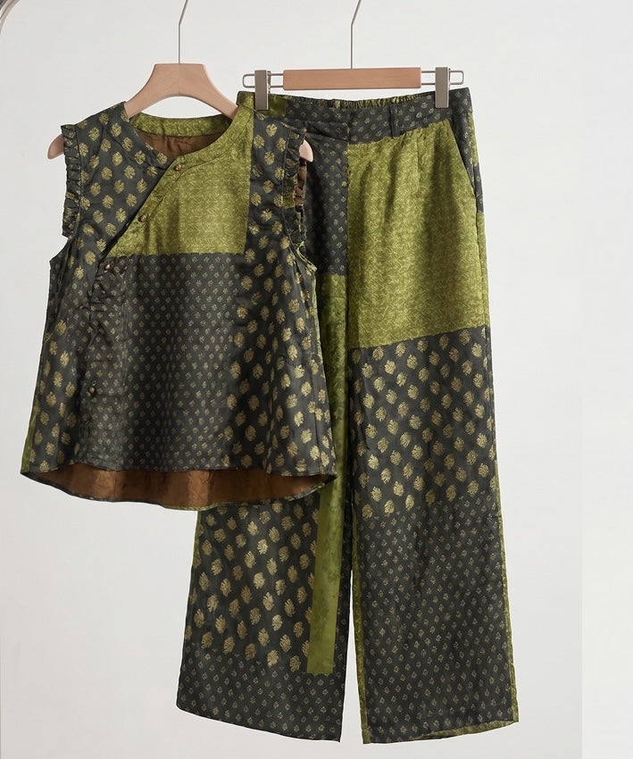 Mosaic Reverie Cheongsam Top & Pants Set