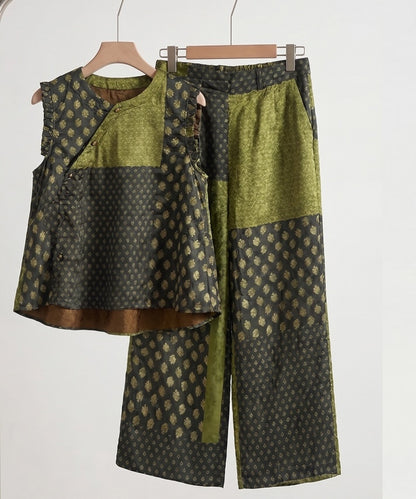 Mosaic Reverie Cheongsam Top & Pants Set