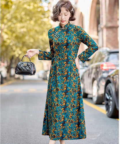 Emerald Baroque Cheongsam Dress
