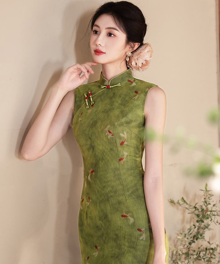 Verdant Koi Cheongsam